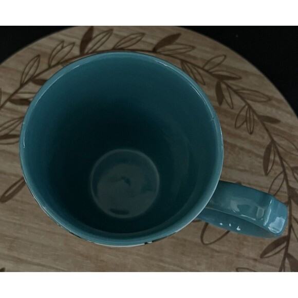 Pioneer Woman Large Teal Floral 24oz Rose Jumbo Latte Cup Mug Soup - Picture 6 of 7